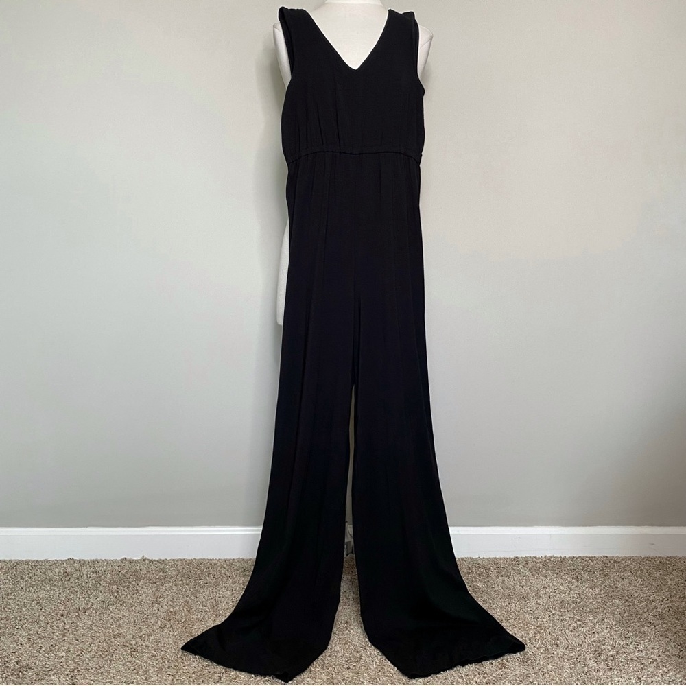 Able Black Tie-back Sleeveless Jumpsuit, Size Small